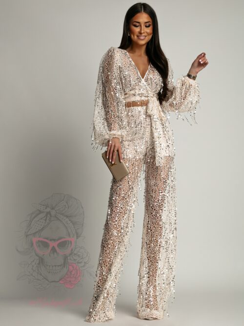 Komplet z cekinami NB Sofori beż