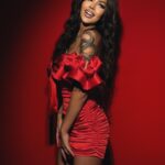 Sukienka z kokardą NB Sintel czerwona