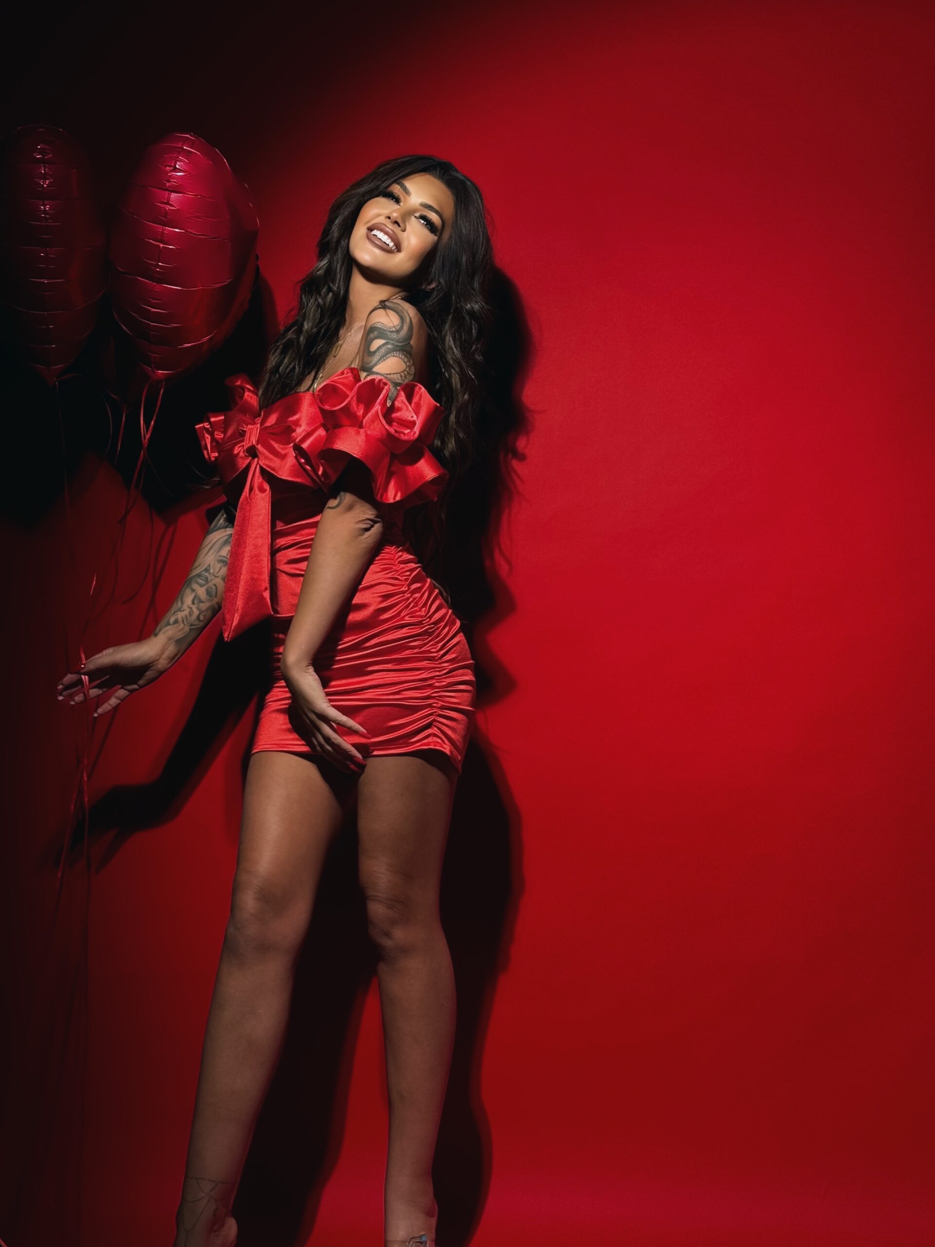 Sukienka z kokardą NB Sintel czerwona Sukienka z kokardą NB Sintel czerwona