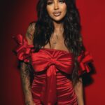 Sukienka z kokardą NB Sintel czerwona