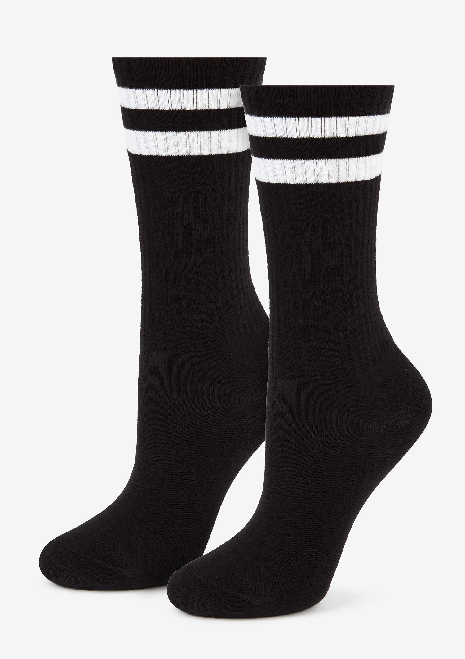 Skarpetki sportowe z kolorowym ściągaczem czarne