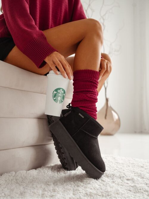 Getry/ocieplacze prążkowane bordowe