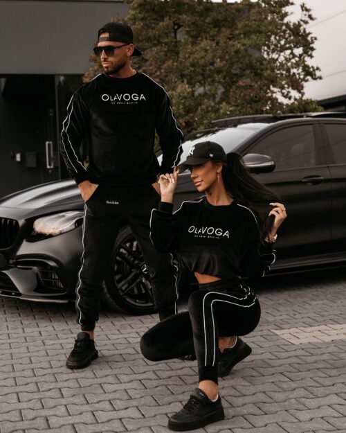 Dres męski welurowy DRESSY MEN OLAVOGA czarny