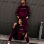 Dres męski welurowy DRESSY MEN OLAVOGA bordowy