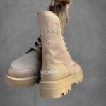 Workery damskie wiązane PASSION OLAVOGA beżowe