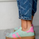 Trampki na grubej podeszwie Madam Felini miętowe