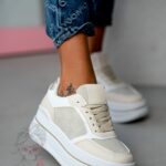 Trampki na grubej podeszwie Madam Miju beżowe