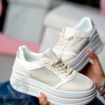 Trampki na grubej podeszwie Madam Miju beżowe