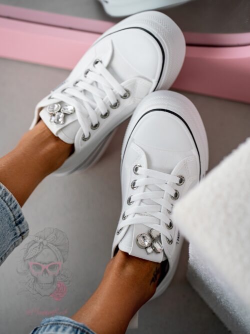 Trampki na grubej podeszwie Madam Kisik białe