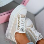 Trampki na grubej podeszwie Madam Kisik beżowe