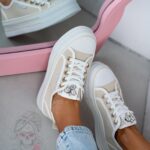 Trampki na grubej podeszwie Madam Kisik beżowe