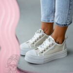 Trampki na grubej podeszwie Madam Kisik beżowe