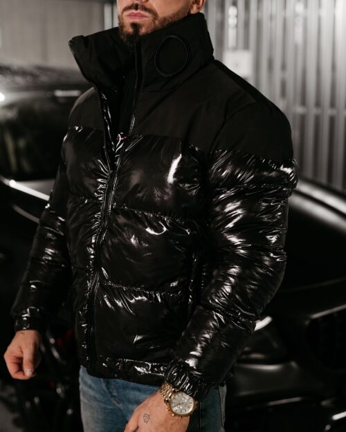 Kurtka męska z kołnierzem BENTON OLAVOGA czarna