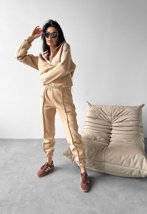 Komplet dresowy bawełniany PAPEL OLAVOGA beżowy