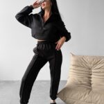 Komplet dresowy bawełniany PAPEL OLAVOGA czarny