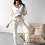 Komplet dresowy bawełniany PAPEL OLAVOGA ecru