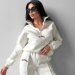 Komplet dresowy bawełniany PAPEL OLAVOGA ecru