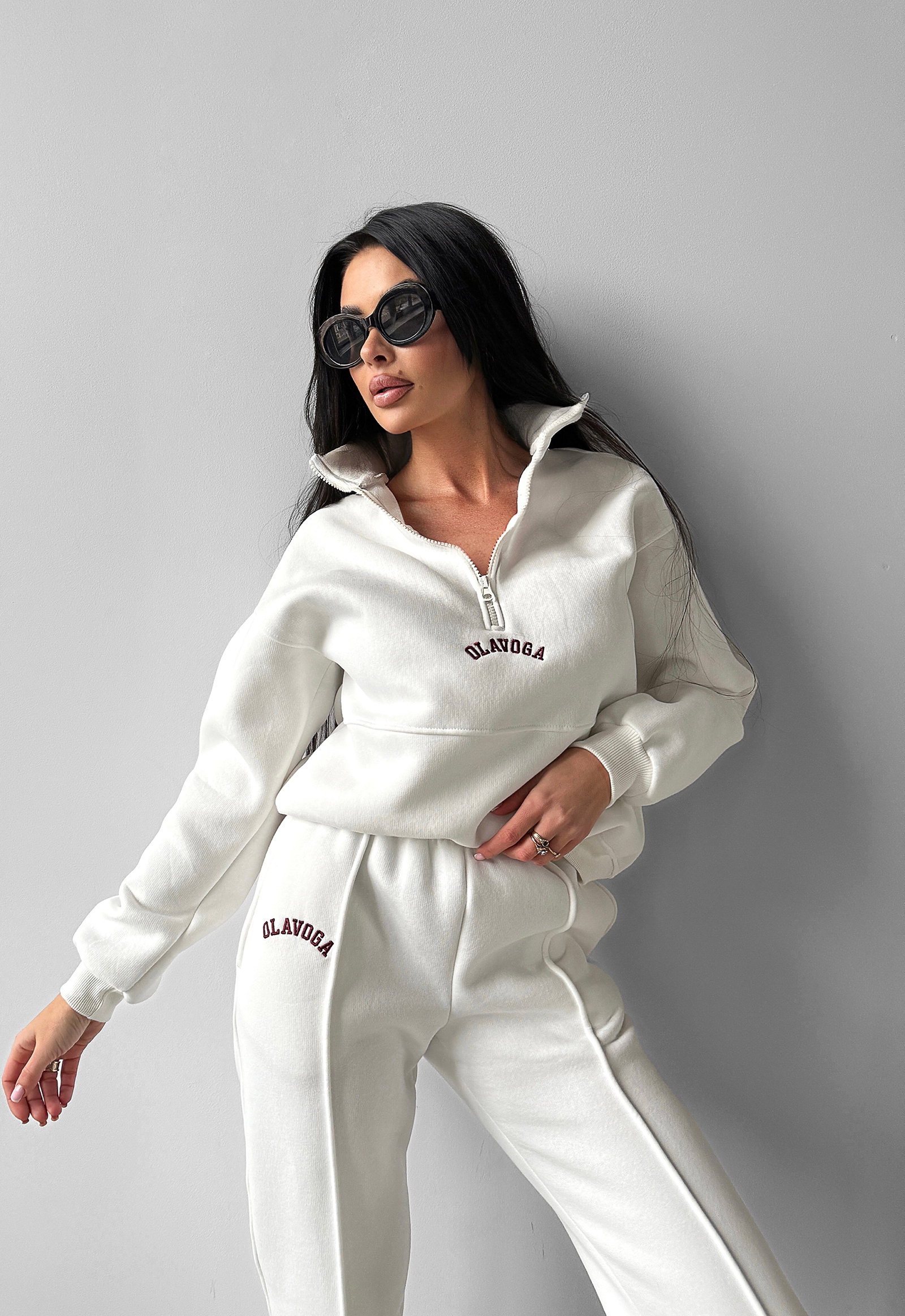 Komplet dresowy bawełniany PAPEL OLAVOGA ecru