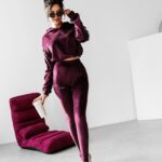 Dres damski welurowy CHANDAL OLAVOGA śliwka