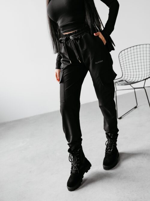 Spodnie cargo TASCE OLAVOGA czarne