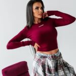 Bluzka przylegająca ATLANTA OLAVOGA bordowa