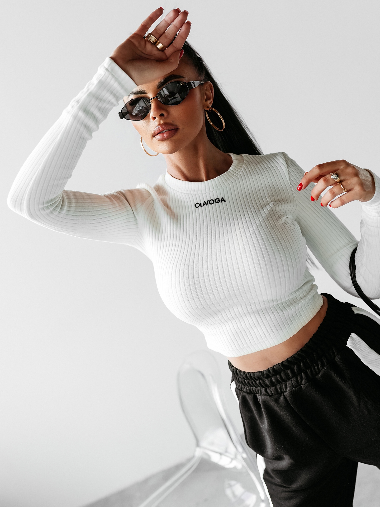 Bluzka przylegająca ATLANTA OLAVOGA ecru Bluzka przylegająca ATLANTA OLAVOGA ecru