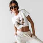 T-shirt taliowany NALLE OLAVOGA ecru