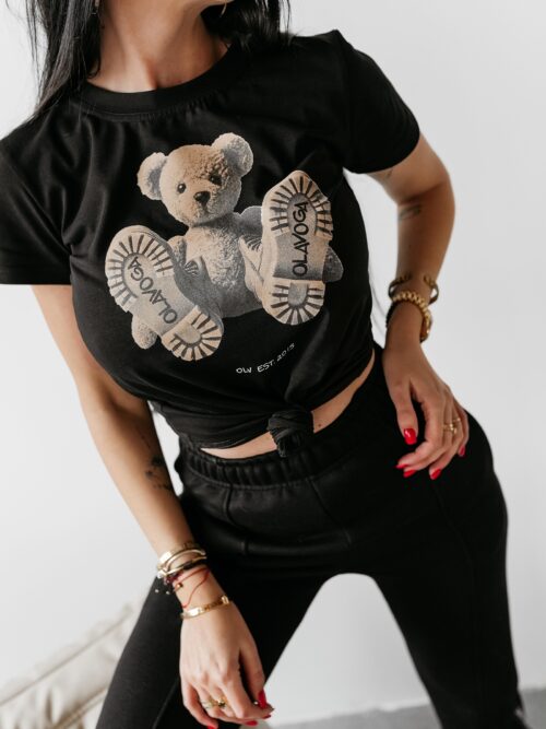 T-shirt taliowany NALLE OLAVOGA czarny