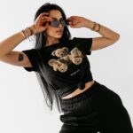 T-shirt taliowany NALLE OLAVOGA czarny