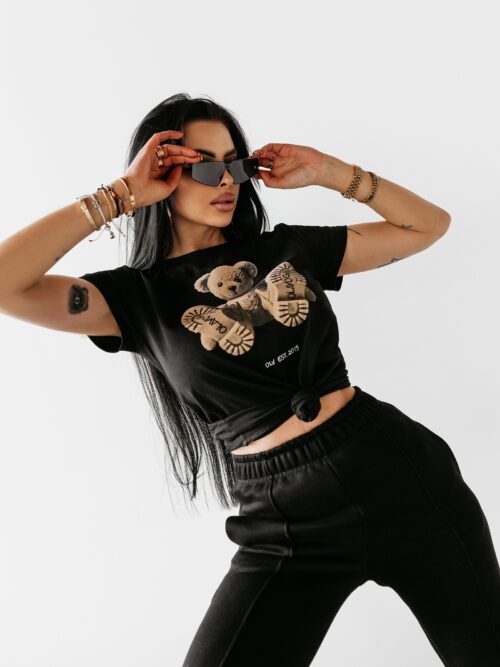 T-shirt taliowany NALLE OLAVOGA czarny