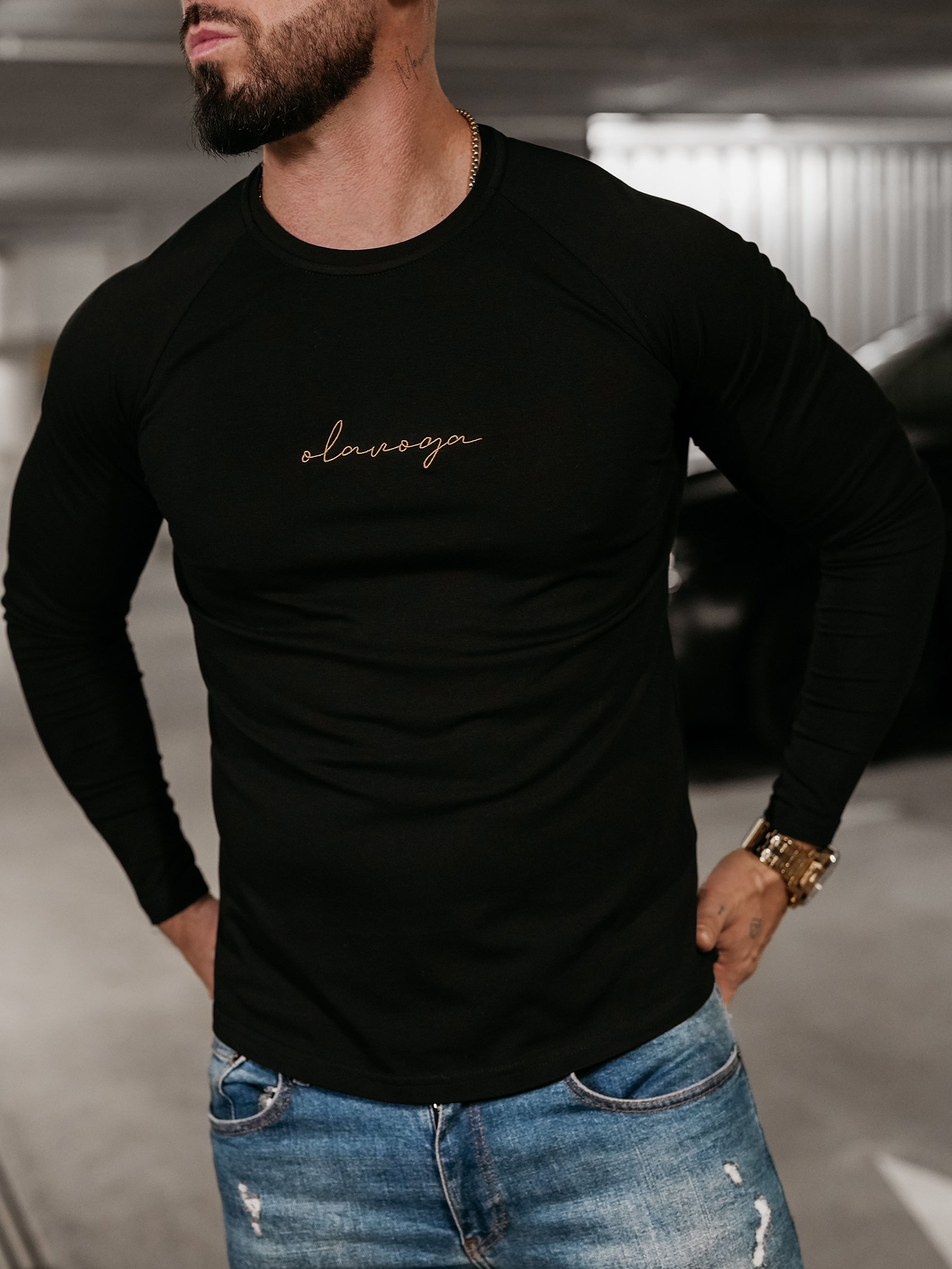 Bluzka męska longsleeve MINIMALIST MAN OLAVOGA czarna Bluzka męska longsleeve MINIMALIST MAN OLAVOGA czarna