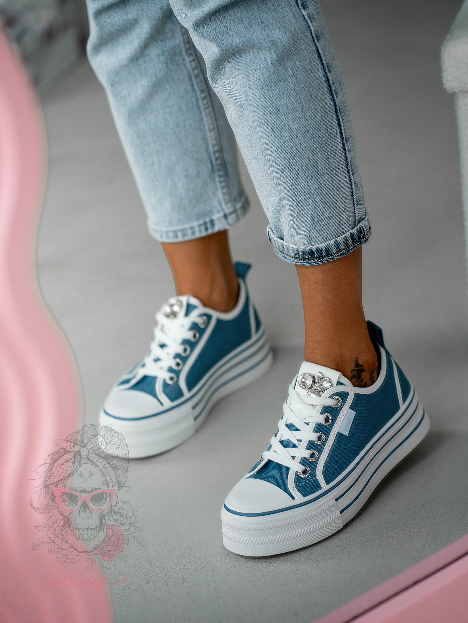 Trampki na grubej podeszwie Madam Kisik jeans