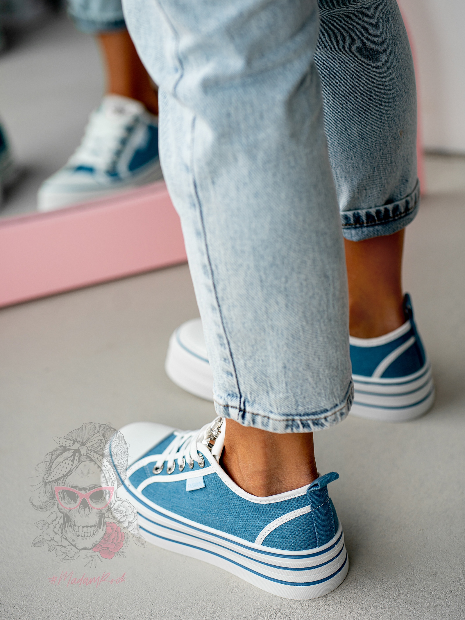 Trampki na grubej podeszwie Madam Kisik jeans