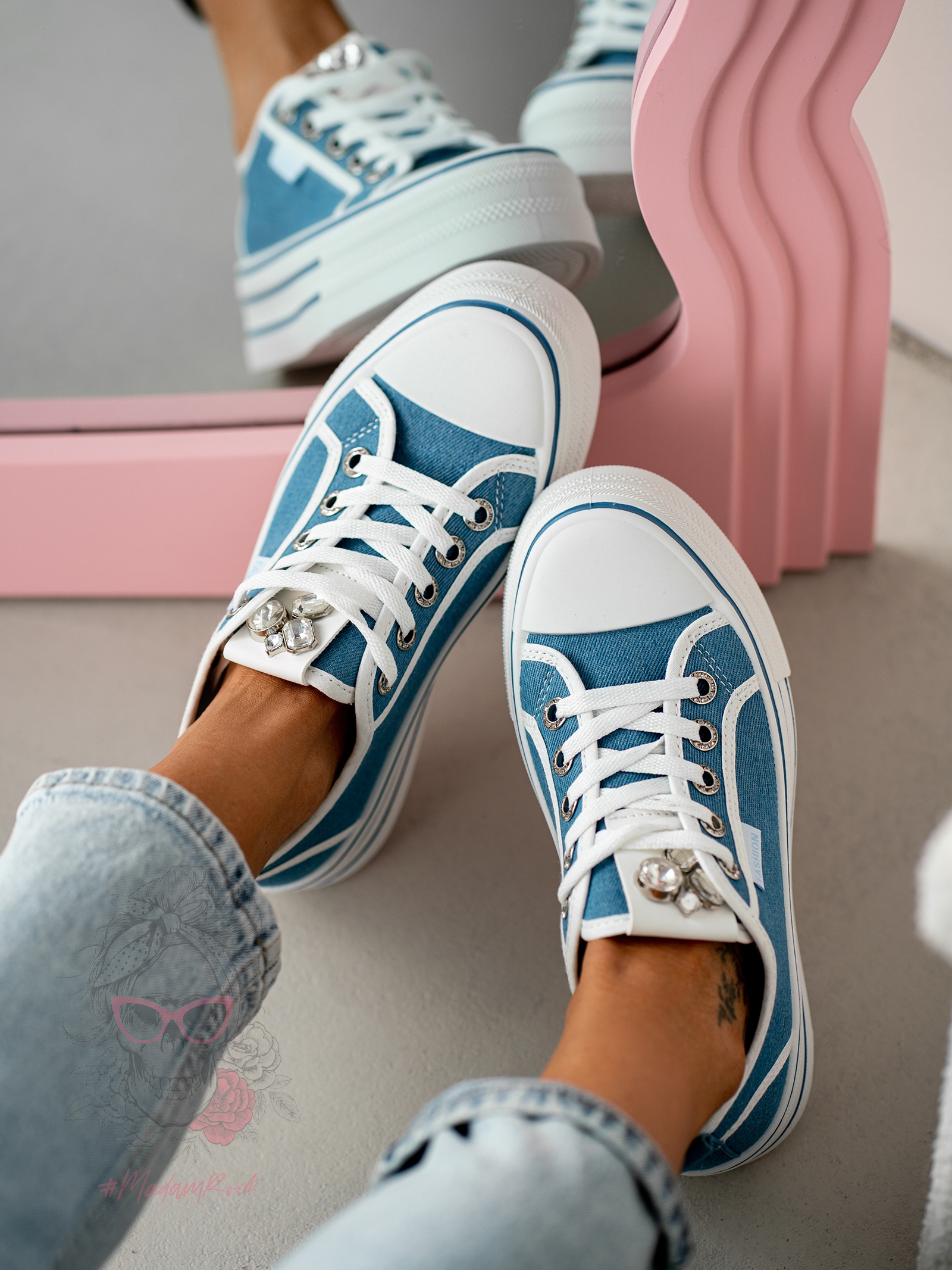 Trampki na grubej podeszwie Madam Kisik jeans