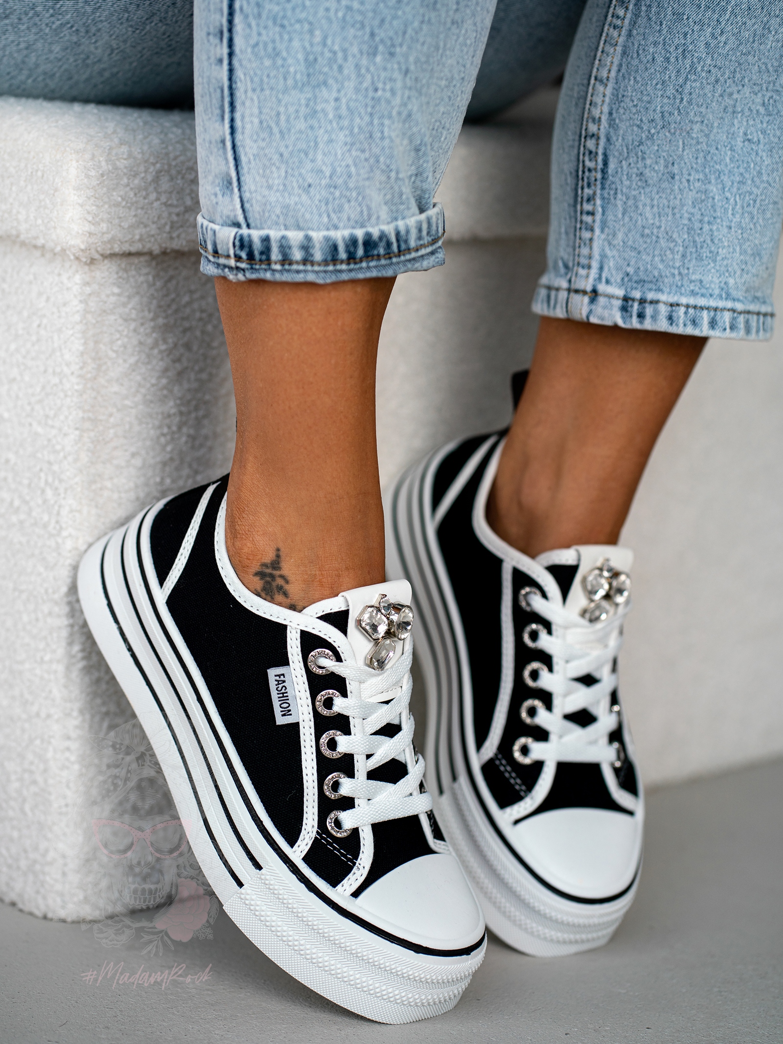 Trampki na grubej podeszwie Madam Kisik czarne