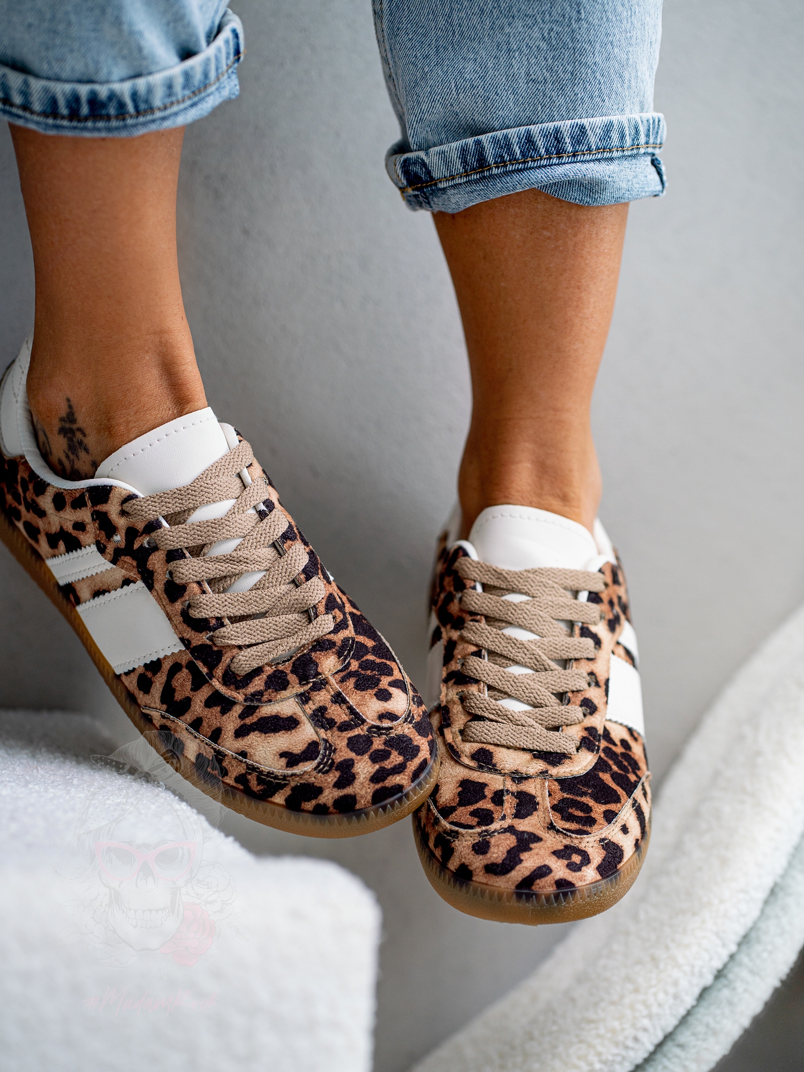 Buty sportowe Madam Garisis w panterkę