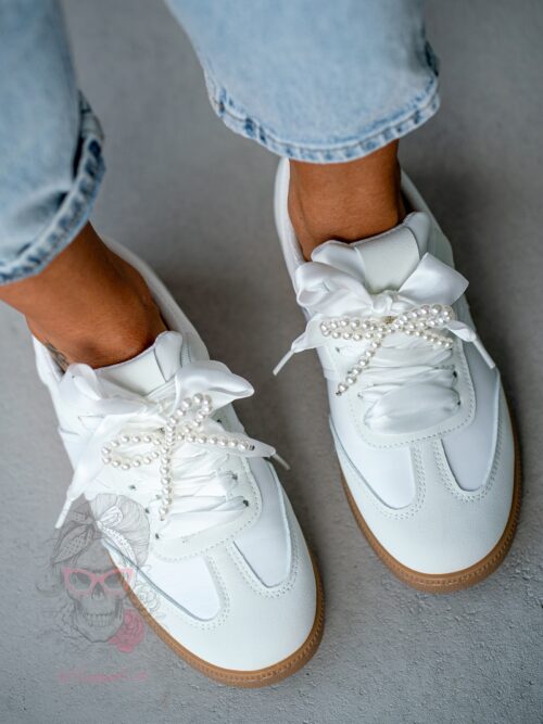 Buty sportowe z perłami Madam Bridge białe