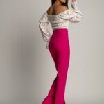 Spodnie eleganckie rozszerzane Hipnosis amarantowe