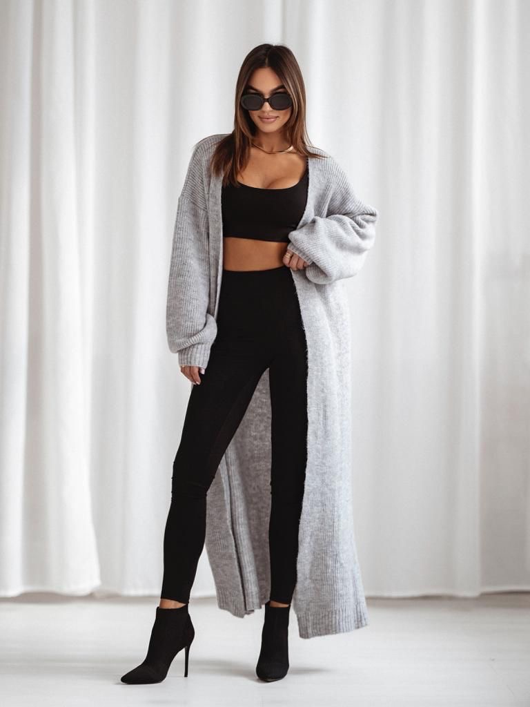 Kardigan maxi Tobos szary Kardigan maxi Tobos szary