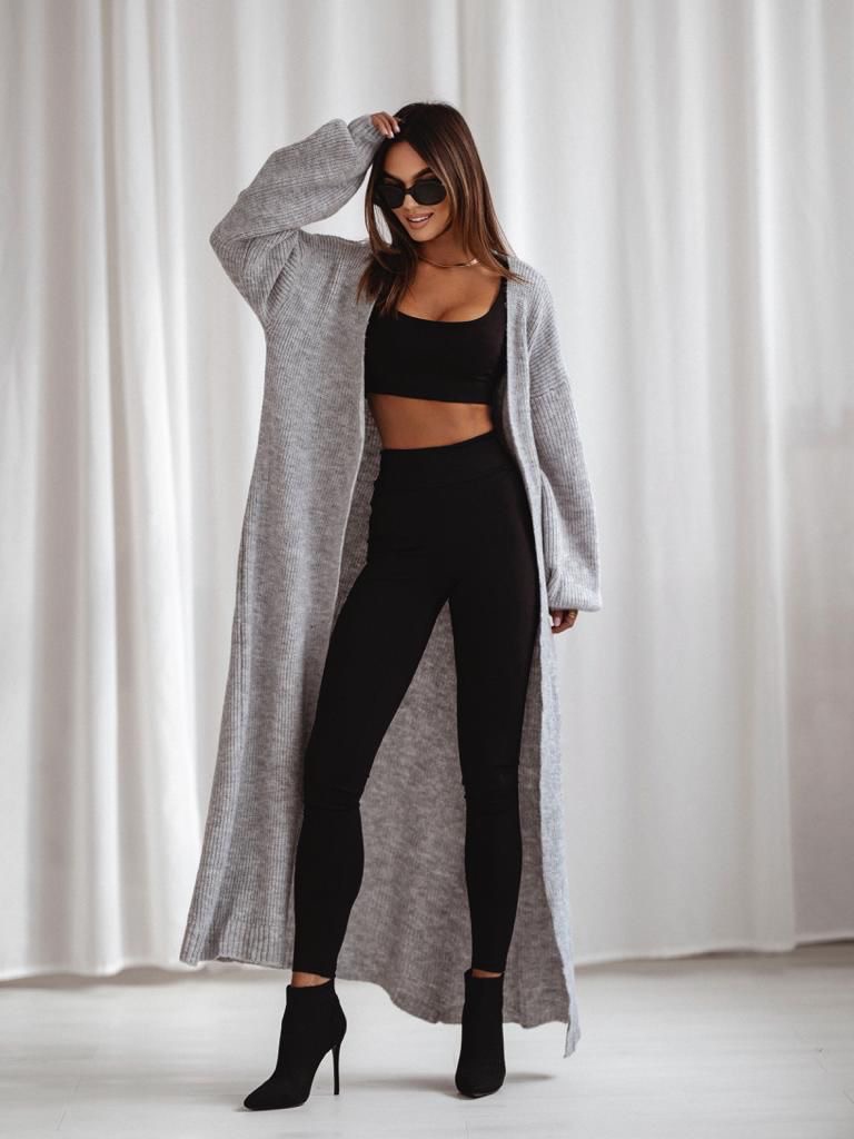 Kardigan maxi Tobos szary Kardigan maxi Tobos szary