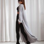 Kardigan maxi Tobos szary