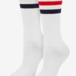 Skarpetki sportowe z kolorowym ściągaczem biało-czerwone