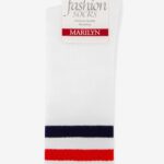 Skarpetki sportowe z kolorowym ściągaczem biało-czerwone