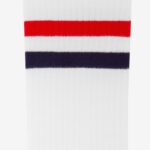 Skarpetki sportowe z kolorowym ściągaczem biało-czerwone