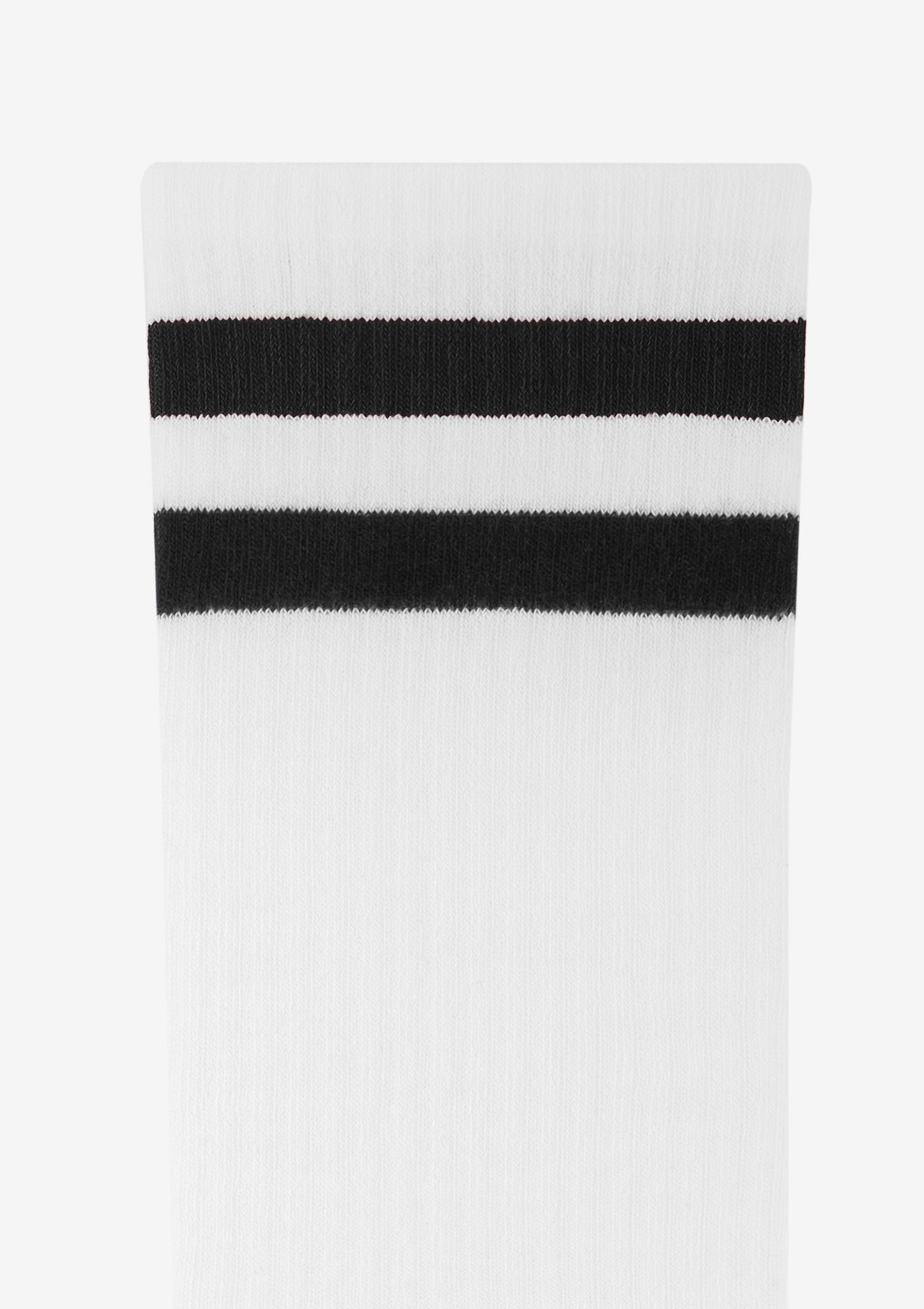 Skarpetki sportowe z kolorowym ściągaczem biało-czarne Skarpetki sportowe z kolorowym ściągaczem biało-czarne
