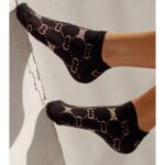 Stopki damskie CC z misiami czarne