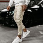 Spodnie męskie bawełniane VELOCITY OLAVOGA beżowe