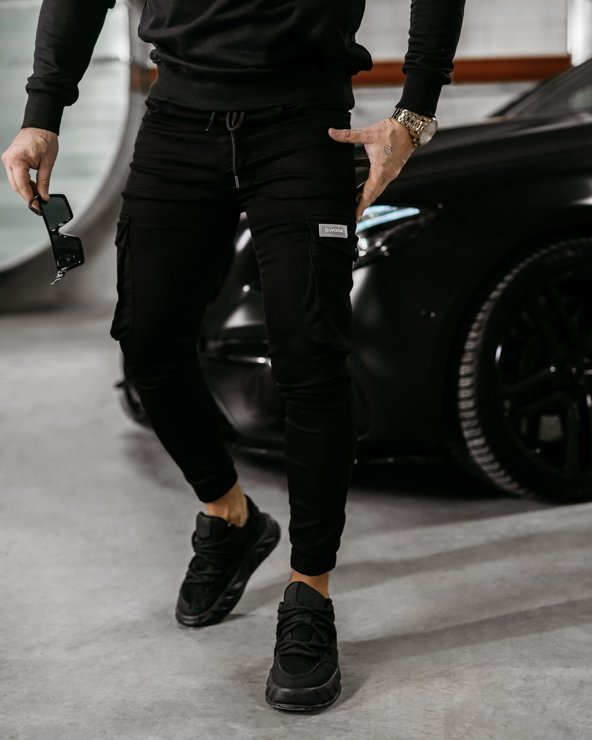 Spodnie męskie bawełniane VELOCITY OLAVOGA czarne