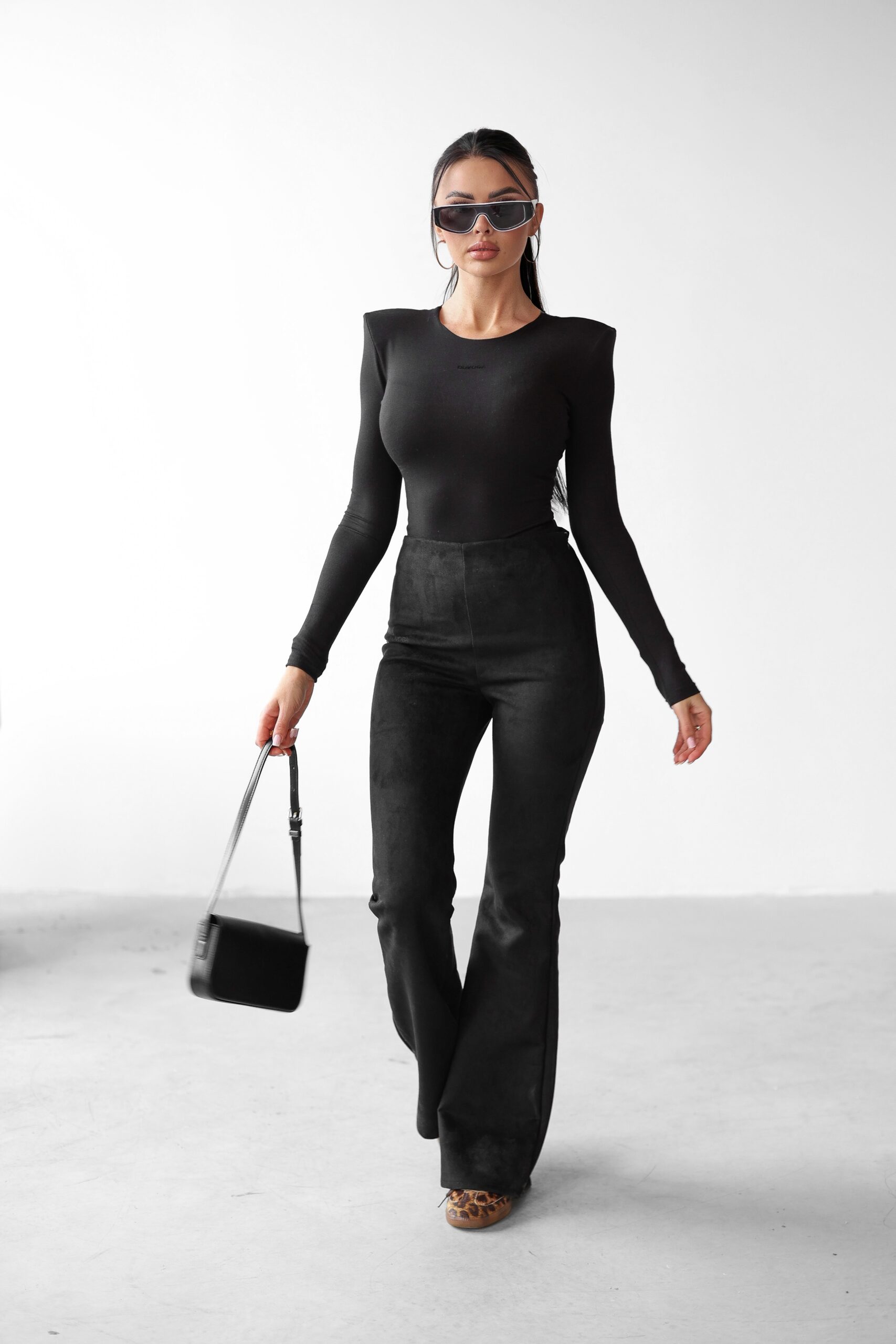 Spodnie zamszowe ZENO OLAVOGA czarne