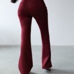 Spodnie zamszowe ZENO OLAVOGA bordowe